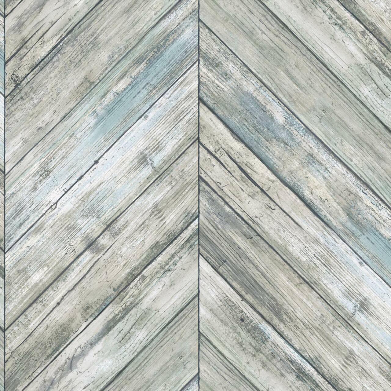 RoomMates Herringbone Wood Boards Peel & Stick Wallpaper